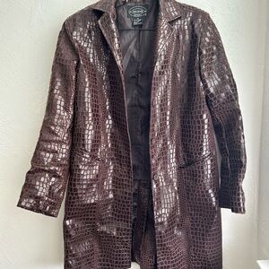 Selene Sport Longline Shirt Jacket in Croc Print